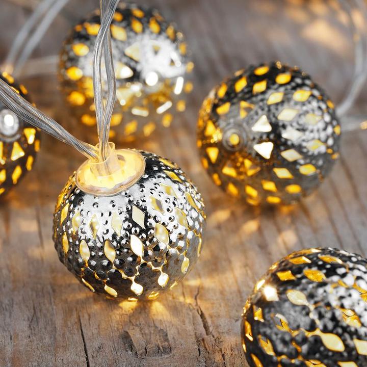 Immagine prodotto Hermex Catena luminosa a LED da 1,65 m Ghirlanda luminosa a sfere di metallo (1.65 m)