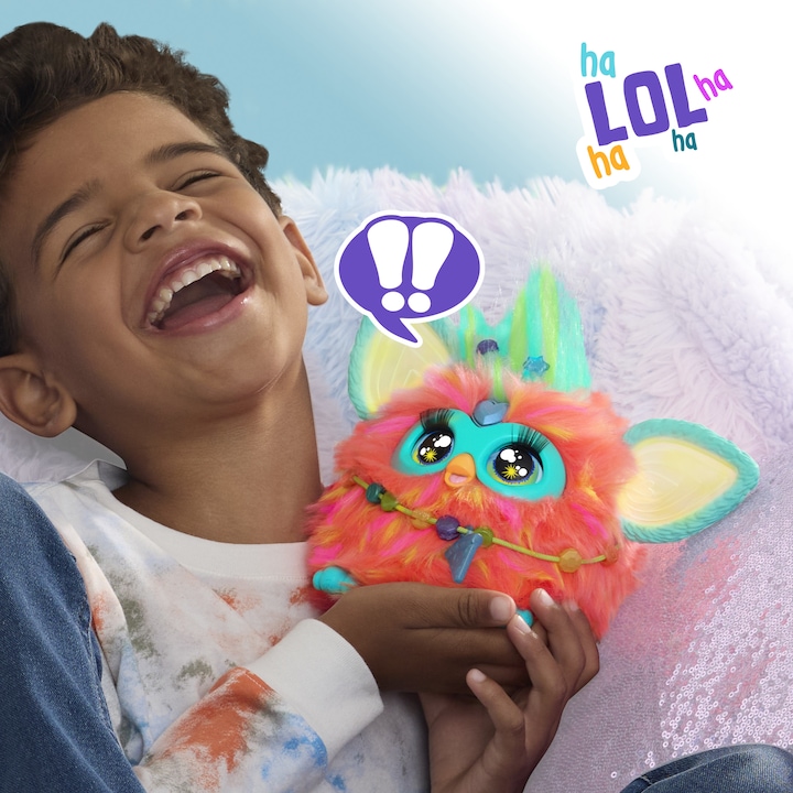 Productafbeelding Furby interactief pluchen speelgoed (oranje) - Italiaanse stemuitvoer (15 cm)