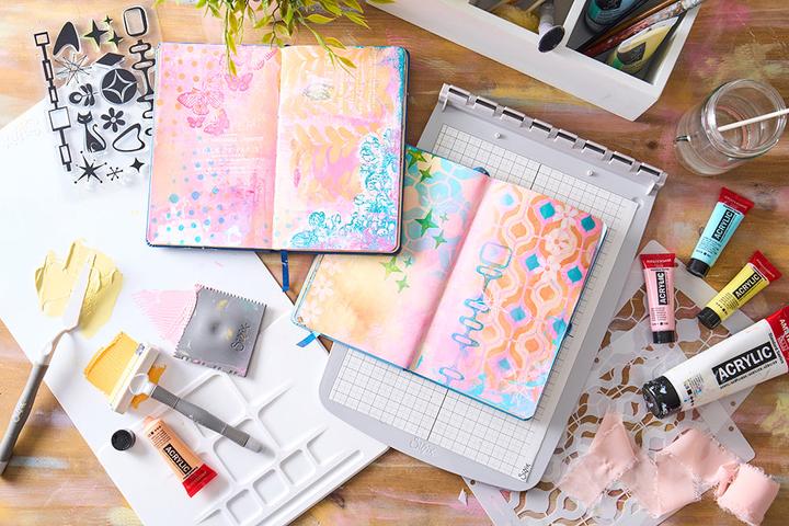 Produktbild Sizzix Studio Stempelset 15er- Pack / 3er-Set Schablonen - „Retro“ von Vic Hollins