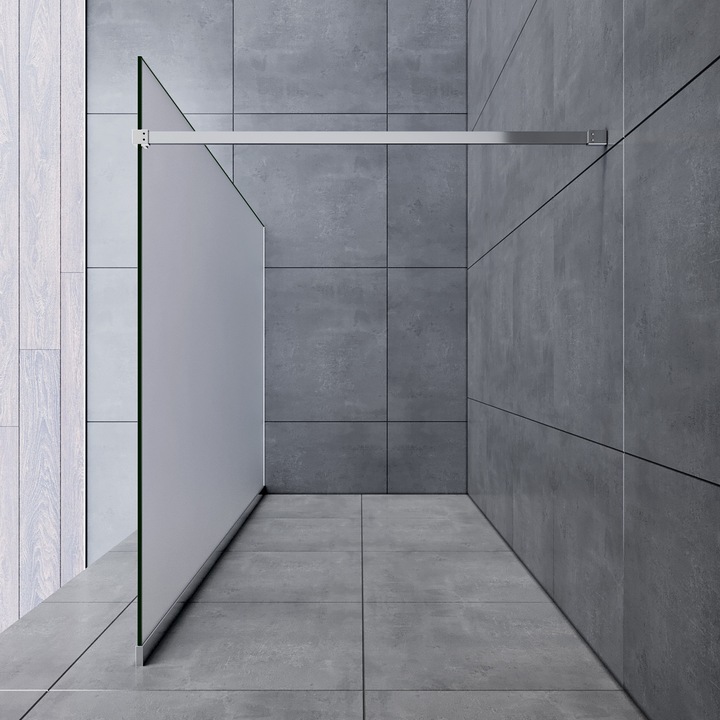 Actual product image SONNI Shower enclosure single door, frameless, walk-in, NANO treated glass 90x195 cm (195 cm, 140 cm, 195 cm)
