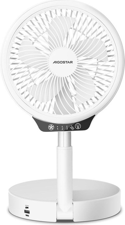 Image du produit Aigostar Ventilateur à lame rétractable de bureau avec lumièreVDE/Paula