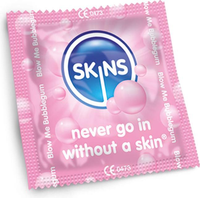 Produktbild Skins Blow Me Bubblegum» 4 leckere Kondome mit Kaugummi-Aroma - ohne Latexgeruch (4 Stk.)