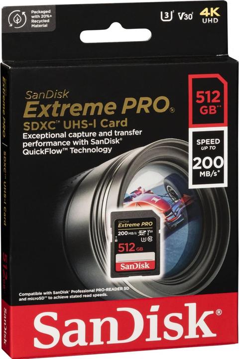 Productafbeelding SanDisk Extreme PRO UHS-I V30 (512 GB, SDXC, U3, UHS-I)