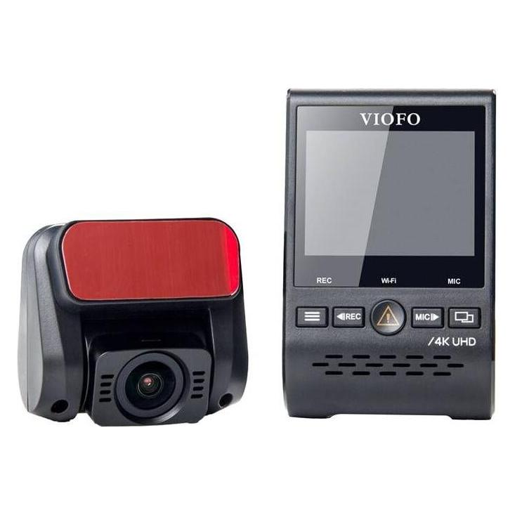 Viofo A129 Pro 2CH Duo (Eingebautes Display, Bluetooth, Gps-Empfänger, Beschleunigungssensor, Eingebautes Mikrofon, 4K), Dashcam, Schwarz