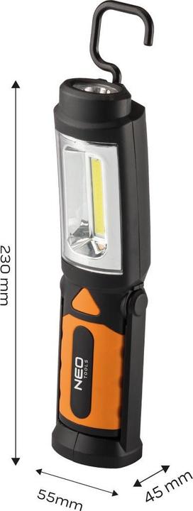 Produktbild Neo Batteriebetriebene Werkstattleuchte 300 lm COB 2 in 1 + 3xAA Batterien (300 lm)