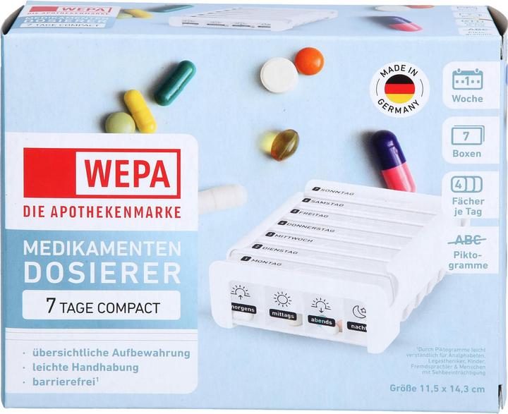 Actual product image Wepa Medikamentendosierer 7 Tage Compact Wochenmagazin weiss, 1 St. Dosette