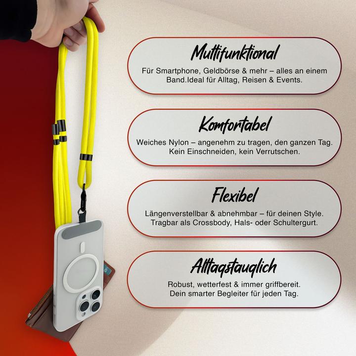 Produktbild Nalia HoldMe Lanyard Handykette - Universal Trageband für Smartphones - Verstellbar, Soft & Elastisch
