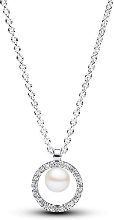 Produktbild Pandora Halskette Treated Freshwater Cultured Pearl & PavÃ© (Sterling Silber 925, 45 cm)