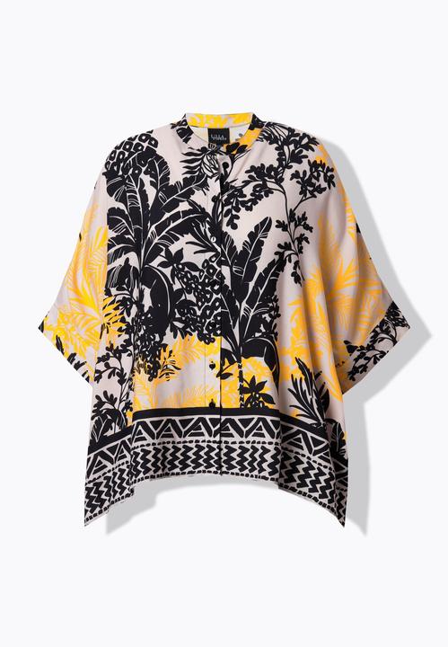 Produktbild Ulla Popken Bluse, Palmen, Oversized, Rundhals, Halbarm (56)