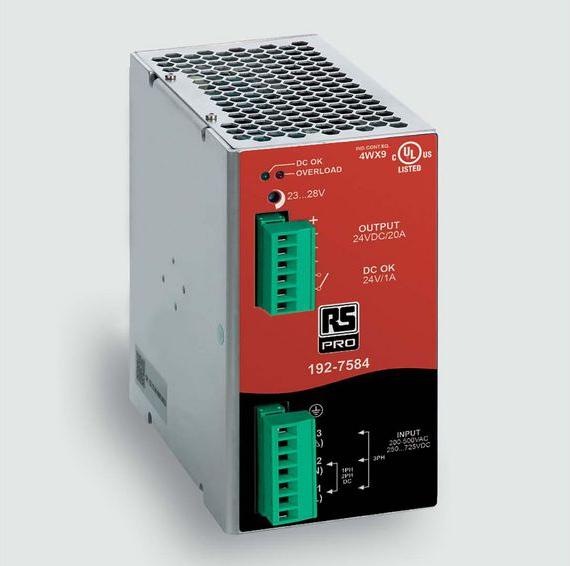 Produktbild Rs Pro DIN-Schienen Netzteil, 200  500V ac, 24V / 20A