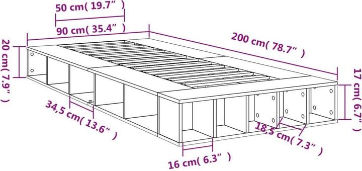 Image du produit vidaXL Bettgestell (90 x 200 cm)
