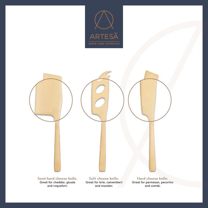 Immagine prodotto Artesa Set di coltelli da formaggio Artesà, Set di tre, in confezione regalo