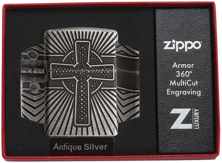 Actual product image Zippo Celtic Cross Antique Silver