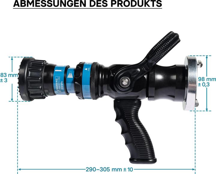 Produktbild Wiltec Hohlstrahlrohr 150 200 350 500 l/min THW Feuerwehr C Storzkupplung