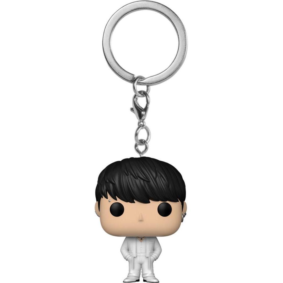 Funko, Schlüsselanhänger, BTS POP! Vinyl Schlüsselanhänger 4 cm Jung Kook Display (12), Schwarz, Weiss
