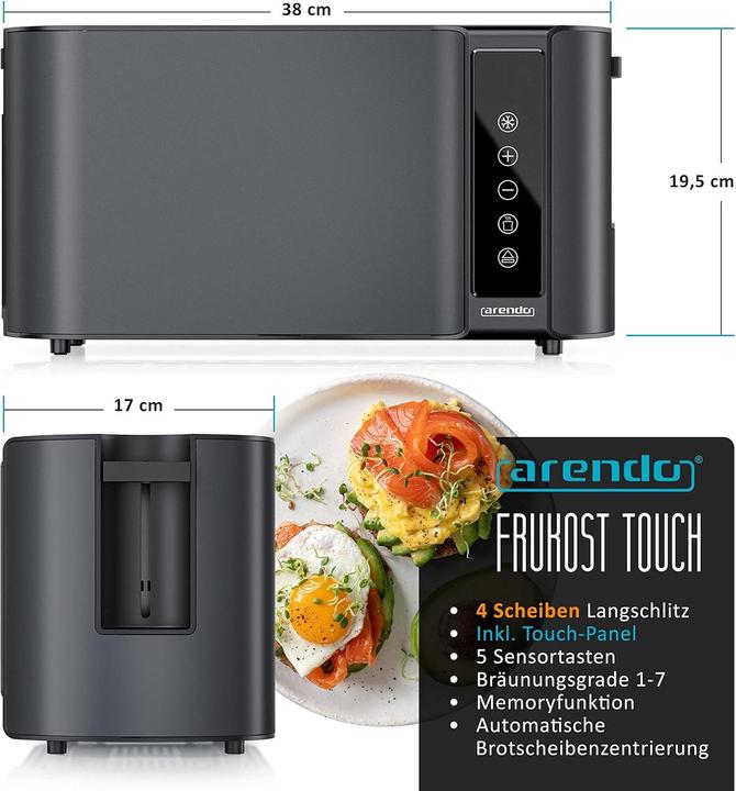 Immagine prodotto Arendo Langschlitz-Toaster mit Touchscreen
