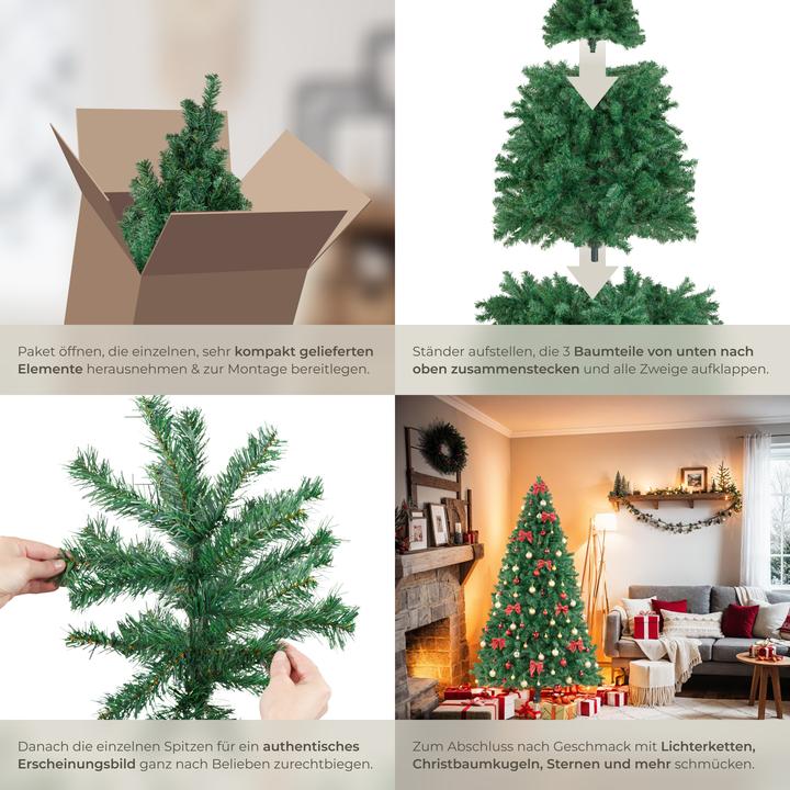 Produktbild tectake Künstlicher Weihnachtsbaum Dasher, naturgetreue Optik (210 cm)