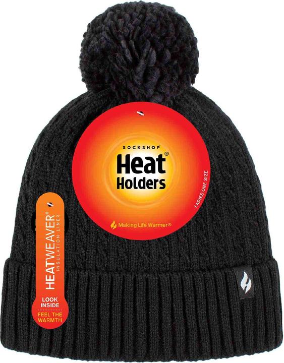 Image du produit Heat Holders Thermo Mütze mit Zopfmuster Stricken | Winter Bommelmütze