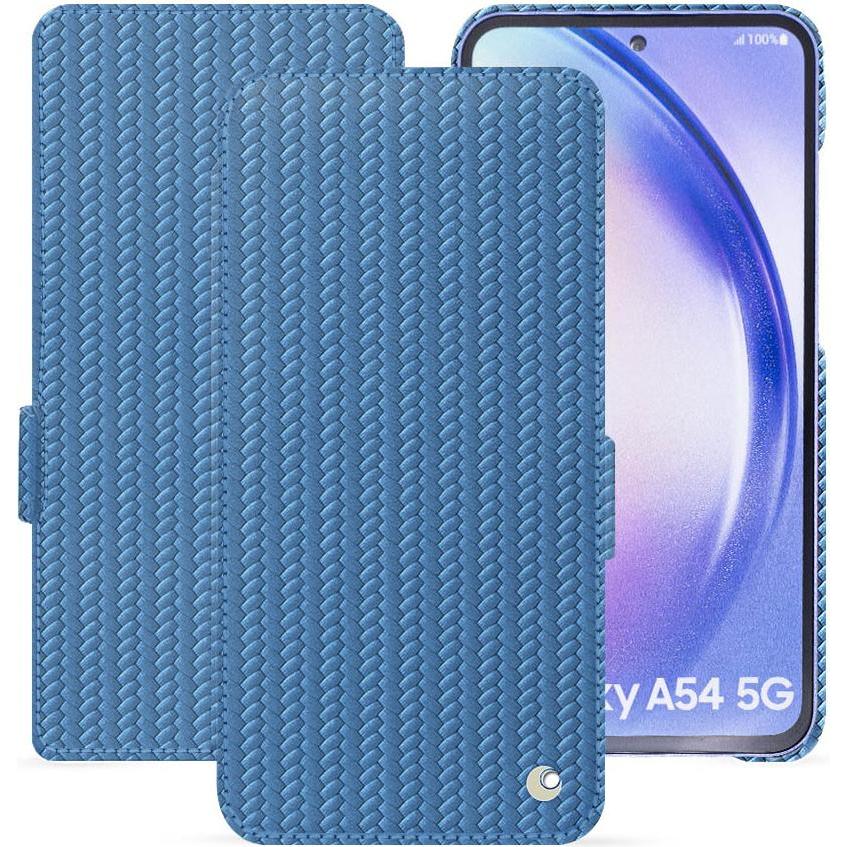 Noreve Lederschutzhülle horizontal (Samsung Galaxy A54 5G), Smartphone Hülle, Blau