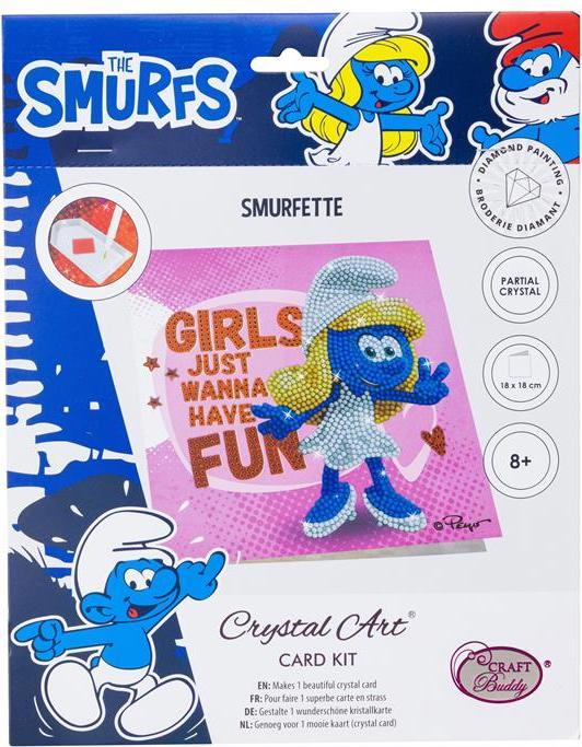 Actual product image Craft Buddy Smurfette, card 18x18cm Crystal Art