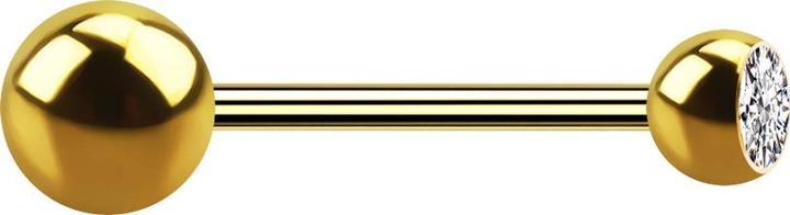 Actual product image Star Piercing Micro barbell gold-plated with ball and beads crystal silver (without brass, Surgical steel 316L)