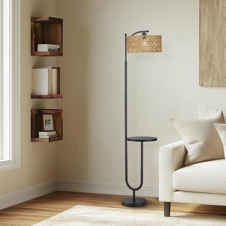 Produktbild Lampada da Terra con Tavolino Laterale e Porte USB (E27)