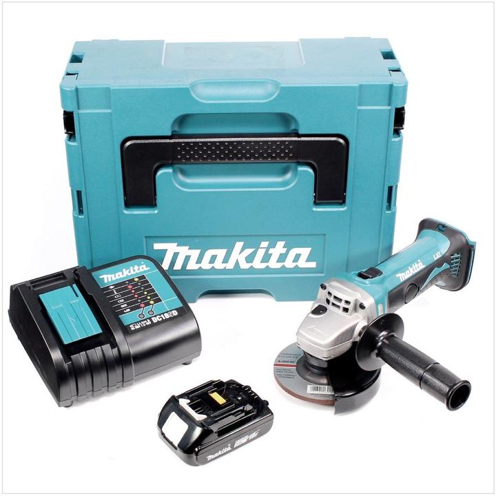 Immagine prodotto Makita DGA 452 SA1J Smerigliatrice angolare a batteria 18V / 115 mm in valigetta Makpac + 1x Batteri (115 mm)