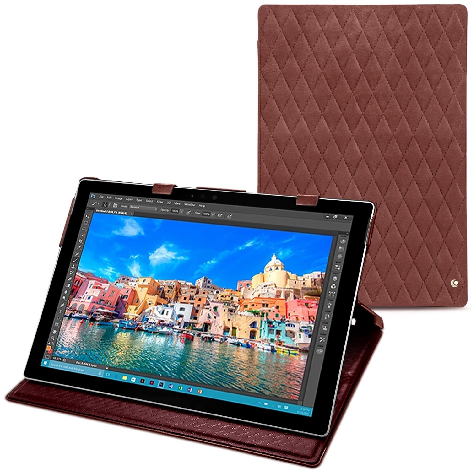 Noreve Lederschutzhülle vertikal (Microsoft Surface Pro 4), Tablet Hülle, Rot