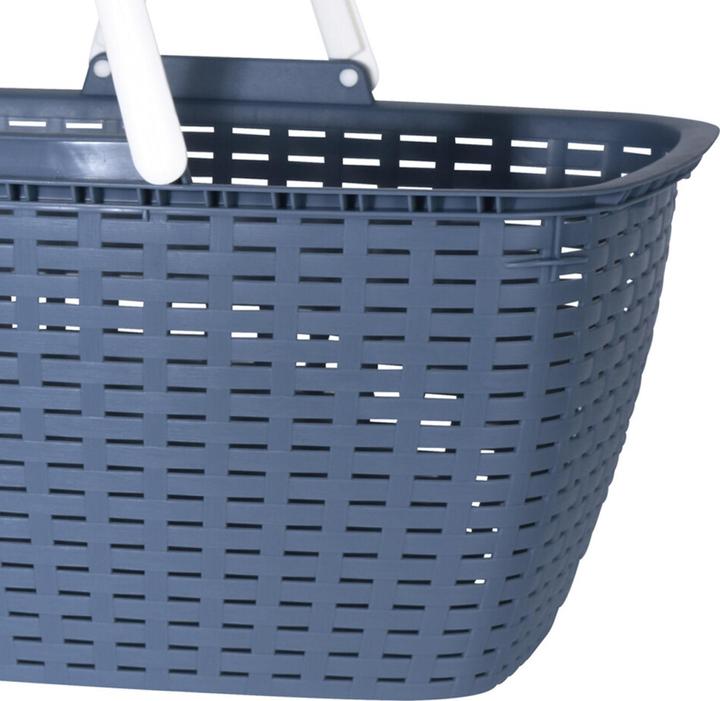 Actual product image Mojawo Tragbarer Einkaufskorb Wäschekorb Wäschesammler Henkel 23 Liter Blau (35 l)