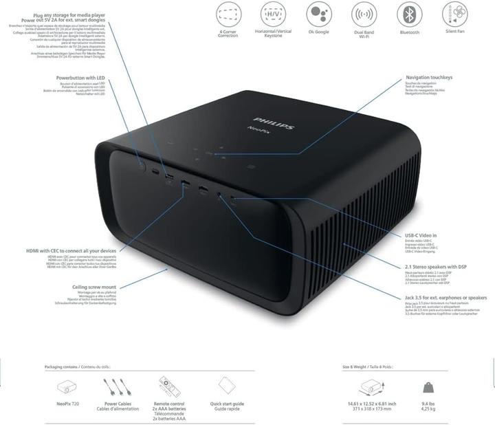 Actual product image Philips NeoPix 720 (Full HD, 700 lm, 1.65:1)