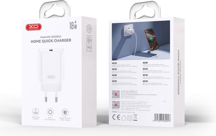 Produktbild xO wall charger CE33 QC 18W 1x USB white (18 W, 1 Port)