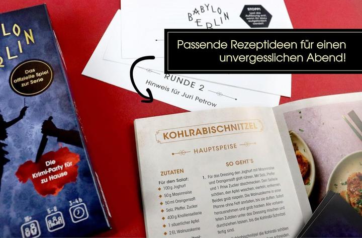 Produktbild Crime & Dine – Das Krimi-Dinner-Set: Babylon Berlin – Das offizielle Spiel zur Serie! (Deutsch, Business Elephant Paperdice Solutions GmbH, 2022)