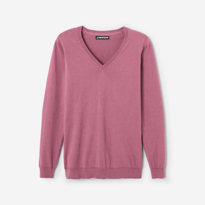 Actual product image Inesis Damen Golfpullover aus Baumwolle mit V-Ausschnitt - MW100 rosa (XXL)