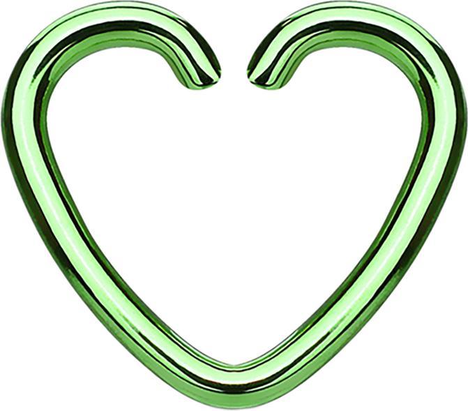Immagine prodotto Star Piercing Anello Micro Piercing Cuore verde con rivestimento in titanio (senza ottone, Acciaio chirurgico 316L)