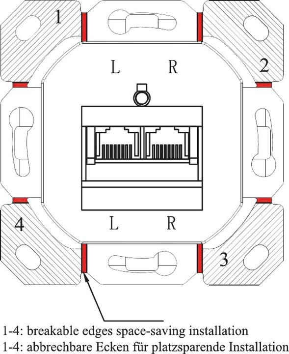 Produktbild Goobay CAT 6a Unterputzdose UP 2x RJ45 Netzwerkdose geschirmt