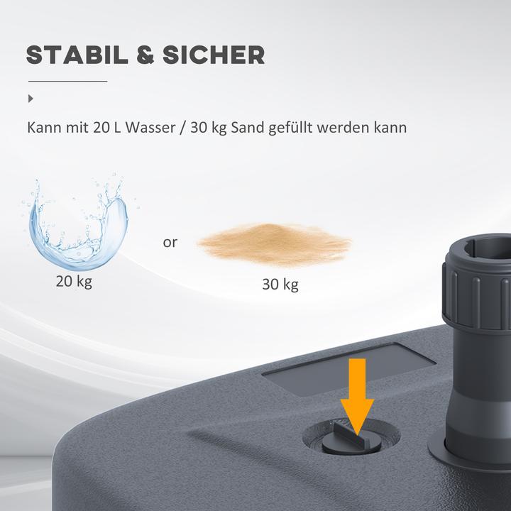 Actual product image Outsunny Parasol stand with rounded edges