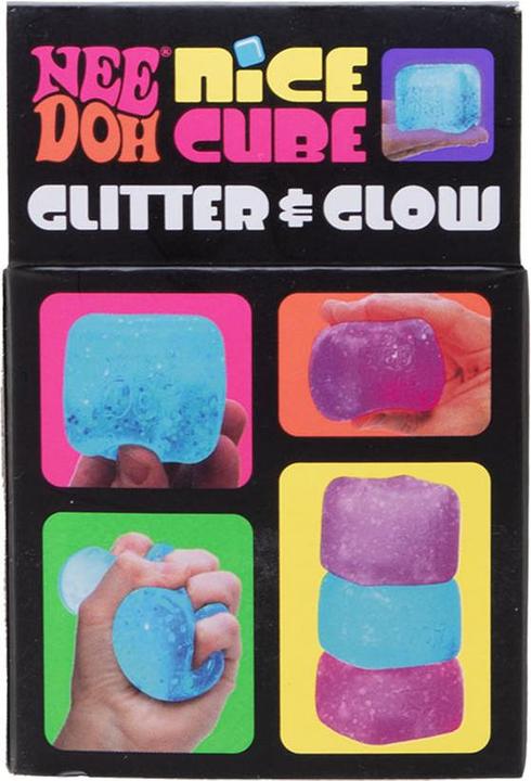 Actual product image NeeDoh Nice Cube Glitter & Glow Assorted