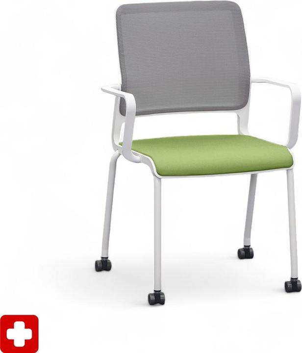 Immagine prodotto Sitag 4-Fuss Stühle SitagXilium Mesh Grün mit Fixarmlehnen, Neu (48 cm)
