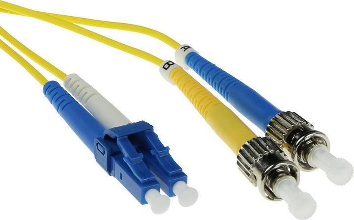 Produktbild ACT 50 meter LSZH Singlemode 9/125 OS2 fiber patch cable duplex with LC and ST connectors (50 m)