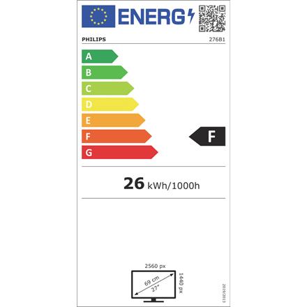 Energie-Label Philips 276B1/00 (2560 x 1440 Pixel, 27")