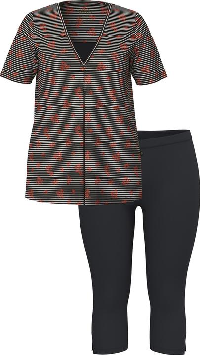 Actual product image Ulla Popken Pinstripe Petal Two Piece Pajama Set (46, 48)