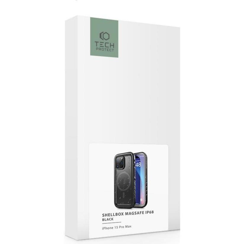 Thumbnail - Tech-Protect ShellBox case waterproof IP68 with MagSafe for iPhone 15 Pro Max - black (Apple iPhone 15 Pro Max), Smartph...