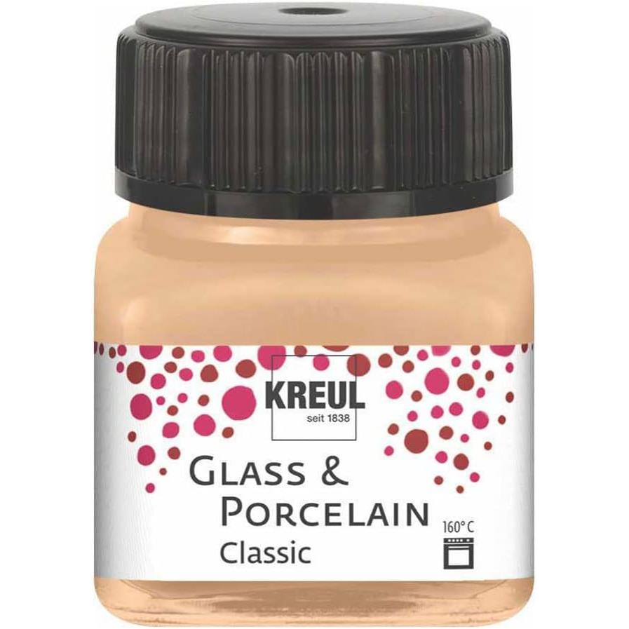 Kreul, Künstlerfarbe + Bastelfarbe, Glass & Porcelain Classic Metallic, Porzellan- und Glasfarbe (Champagner, 20 ml)