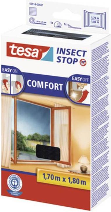 Actual product image tesa Insect screen COMFORT for windows, with Velcro tape, self-adhesive, without drilling (170 x 180 cm)