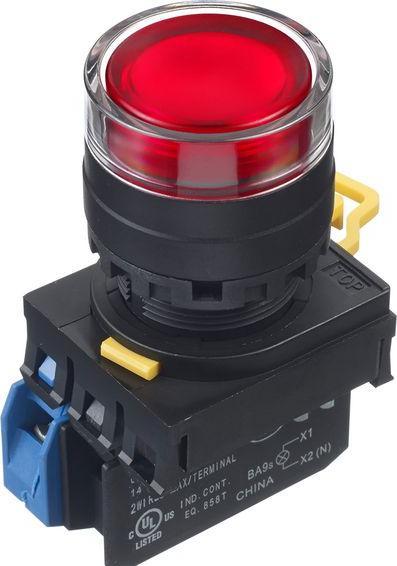 Produktbild Idec YW22mm PBI ext 1NO LED 230/240V red