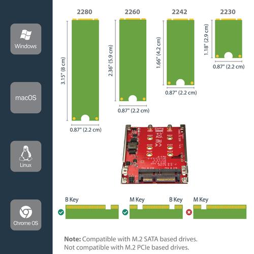 Produktbild StarTech Dual-Slot M.2 zu SATA Adapter RAID