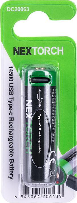 Actual product image Nextorch 14500 USB Li-Ion Akku DC20063, 880mAh inkl. Schutzschaltung