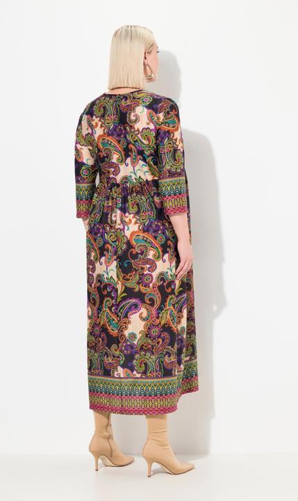 Produktbild Ulla Popken Jersey-Maxikleid, A-Linie, CottonTouch, Alloverdruck (54)