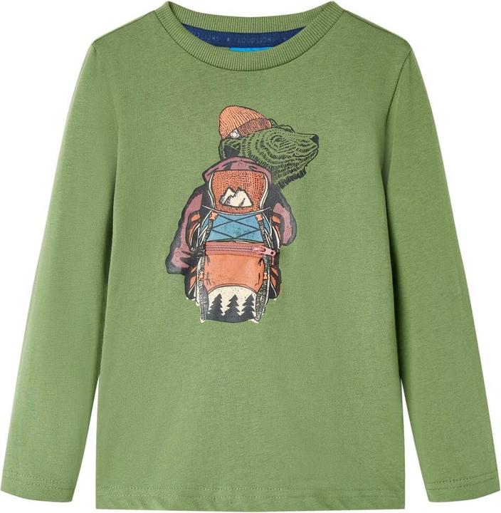 Produktbild vidaXL Kinder-Langarmshirt Helles Khaki 92,Material: 100 (92)