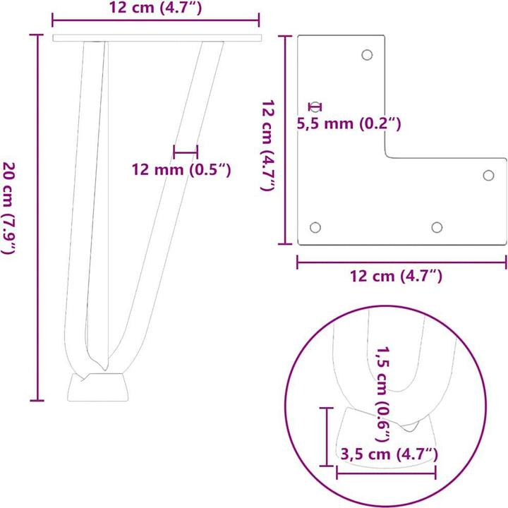 Immagine prodotto vidaXL Haarnadelbein